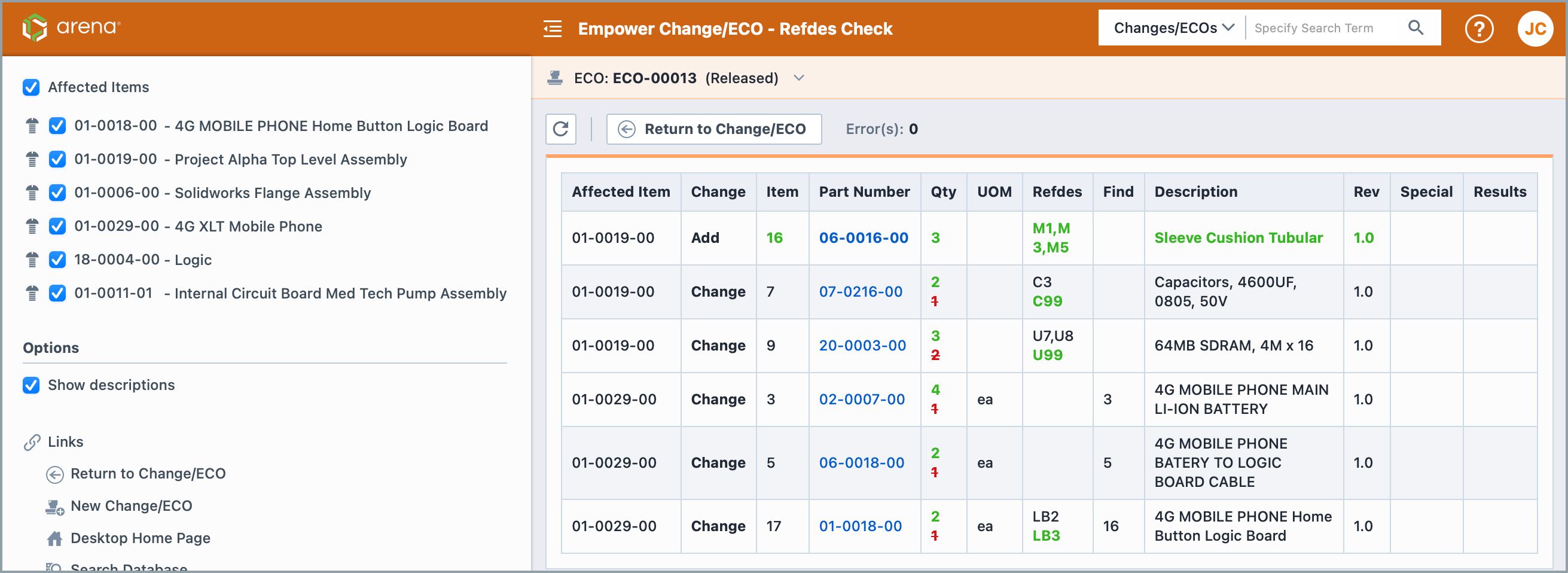 RefDes Check Screen