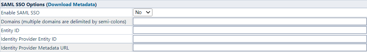 SAML SSO Options