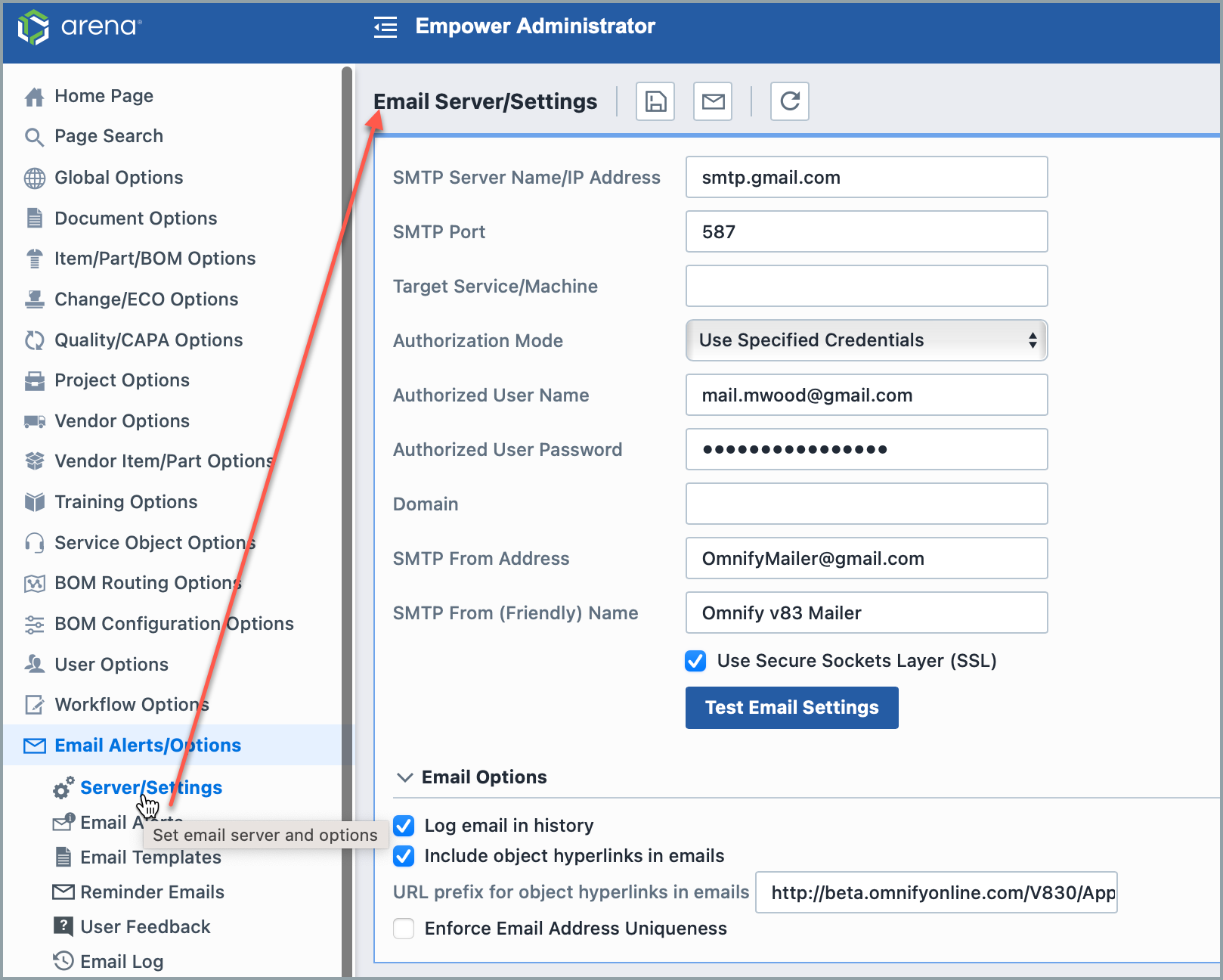 Email Server Empower Help