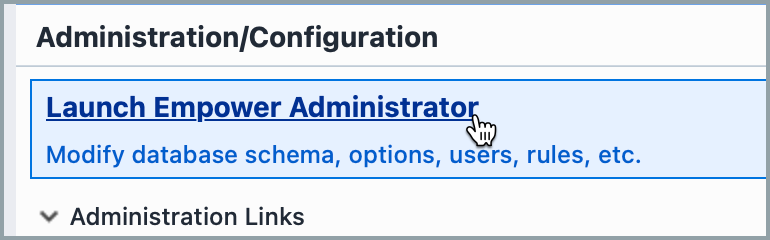 Empower Administrator Launch Button