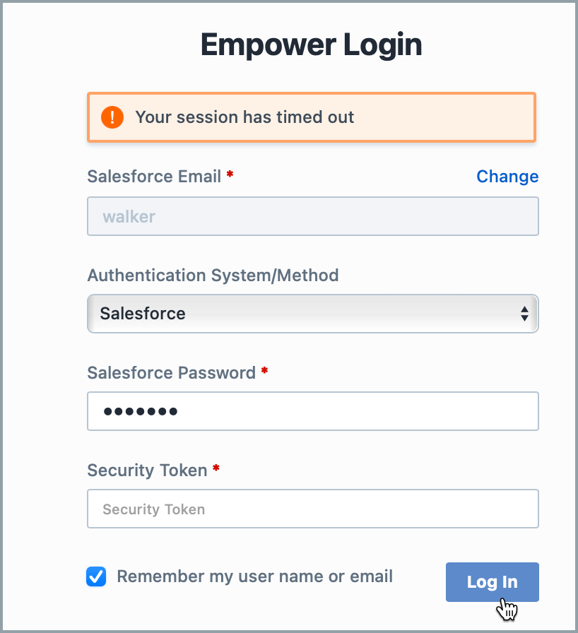 Empower sign on page