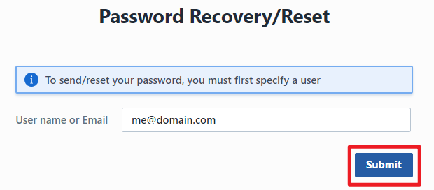 Password Recovery Screen