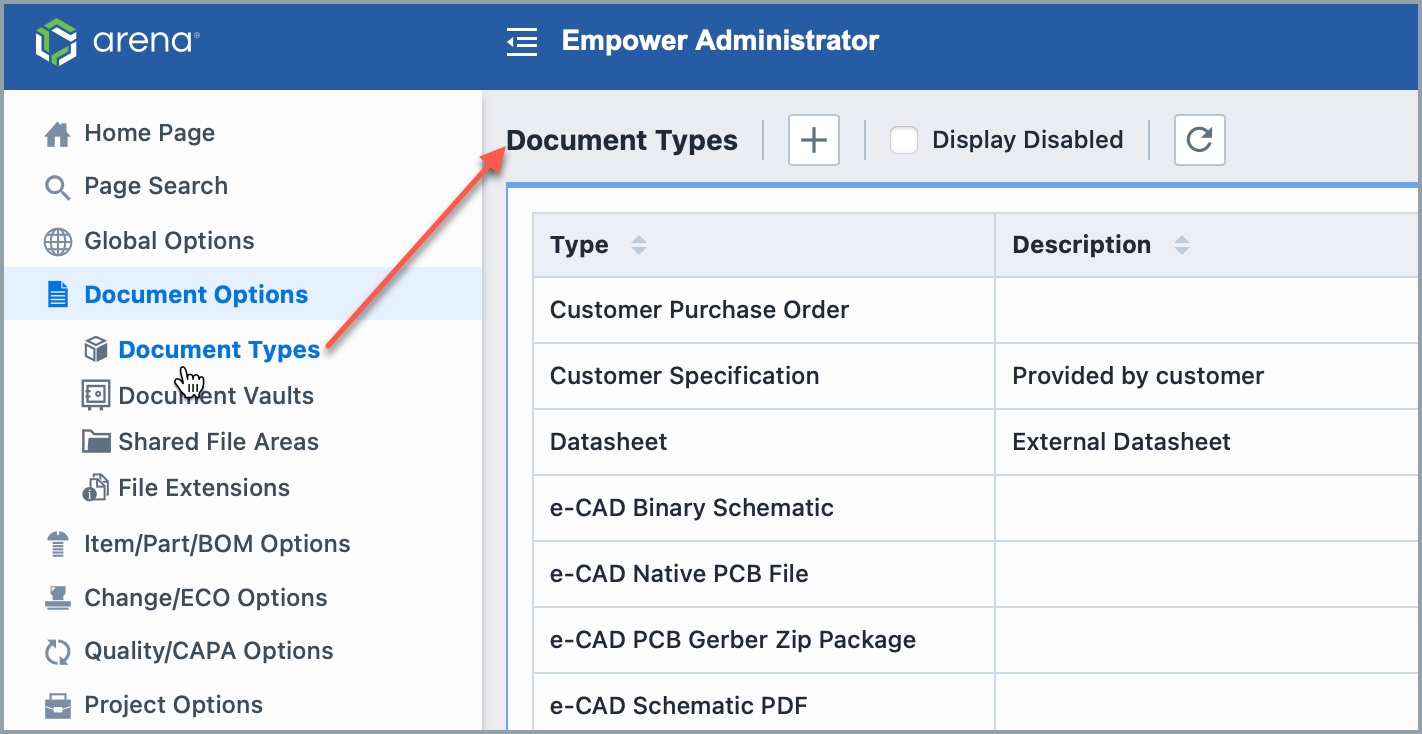 Links in Administrator