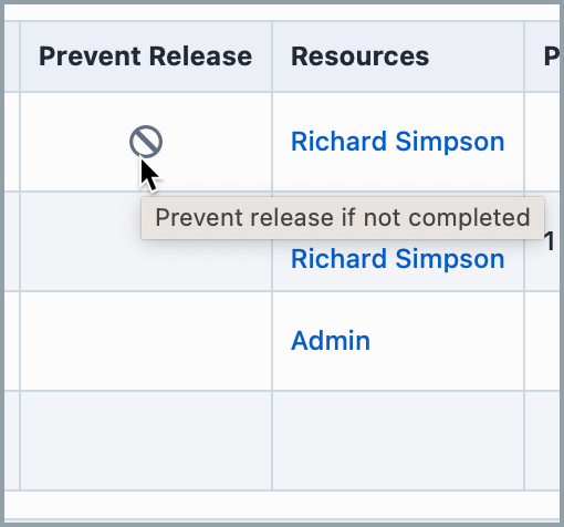 Prevent Release icon