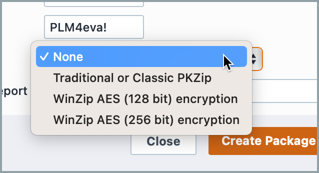 Encryption settings