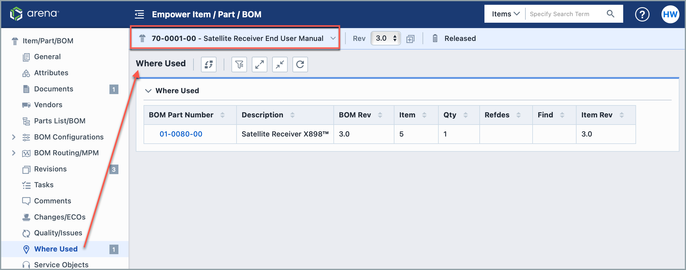 CSV file with qty column updated to 1