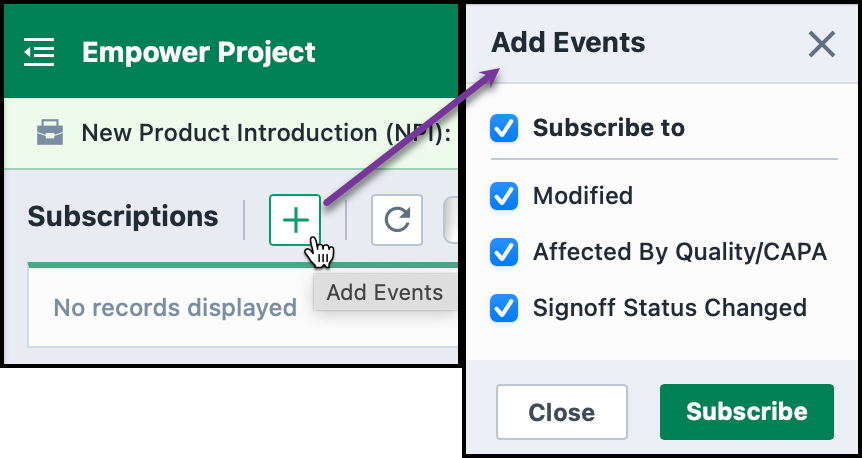 Subscriptions to Projects | Empower Help