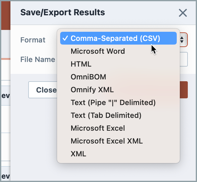 Export Options