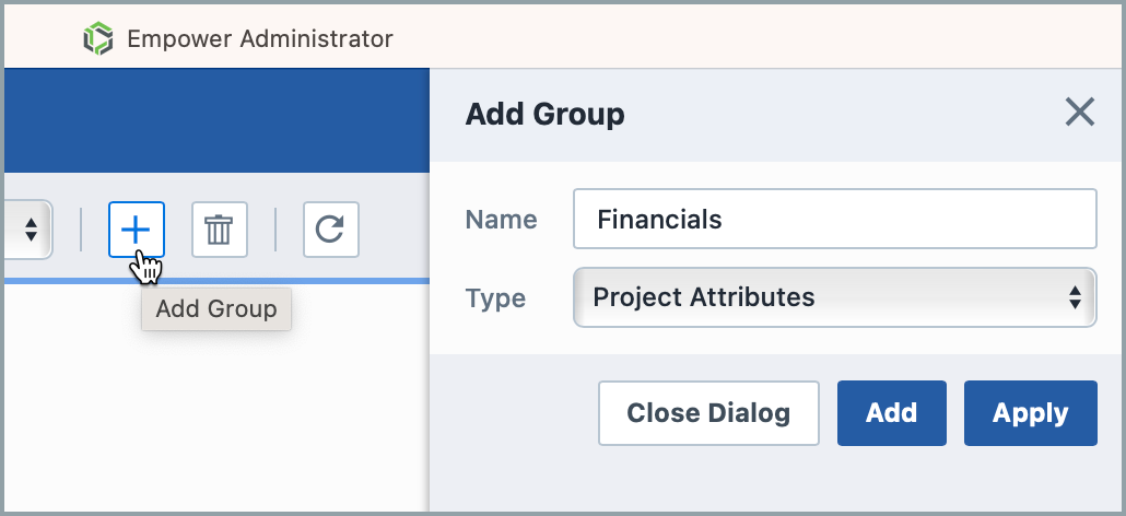 Add Attribute Group button