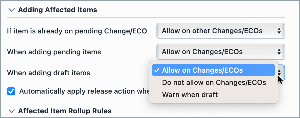 Miscellaneous Change/ECO Options | Empower Help