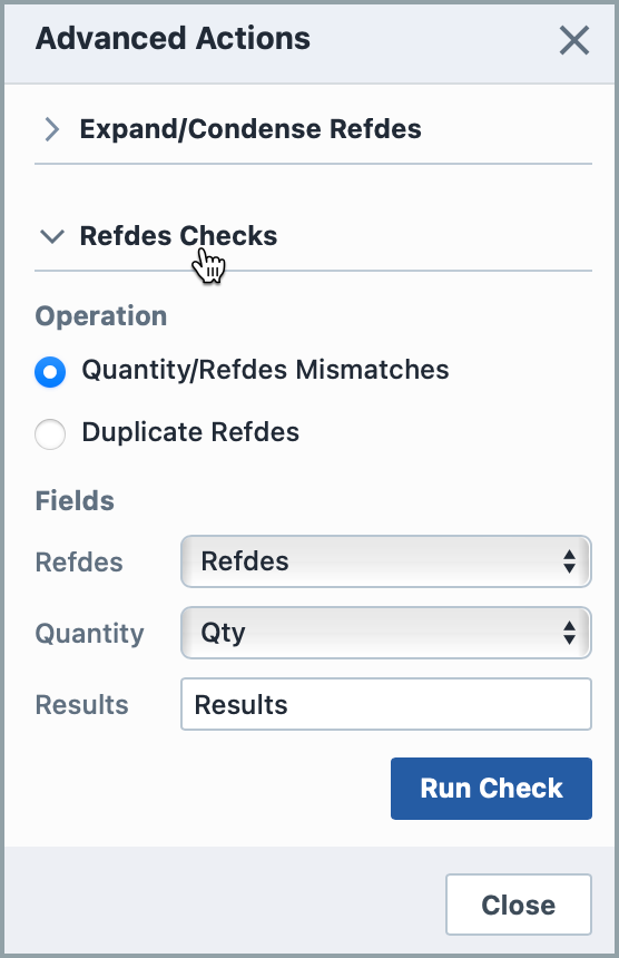 Refdes Definition Advanced Actions | Empower Help