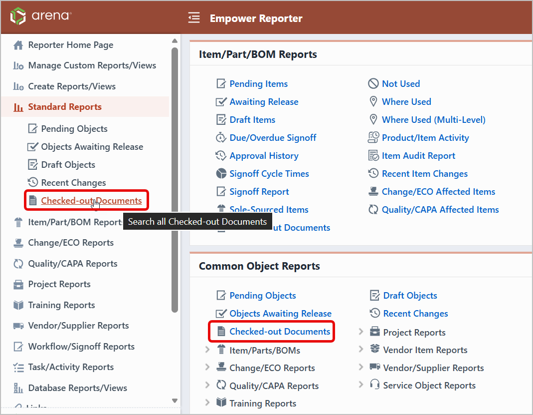 Checked-out Documents | Empower Help